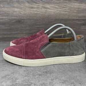 Frye Shoes Womens Size 9.5 Gemma Cap Slip On Suede Bordeaux Red